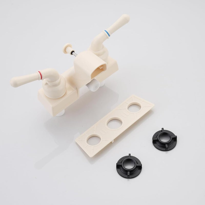 LavishStream RV Shower Faucet, 4 inch Shower Valve Diverter Replacement, with Classical Dual Handles for RV/Camper/Motorhome Bathroom, Milky White - Image 4
